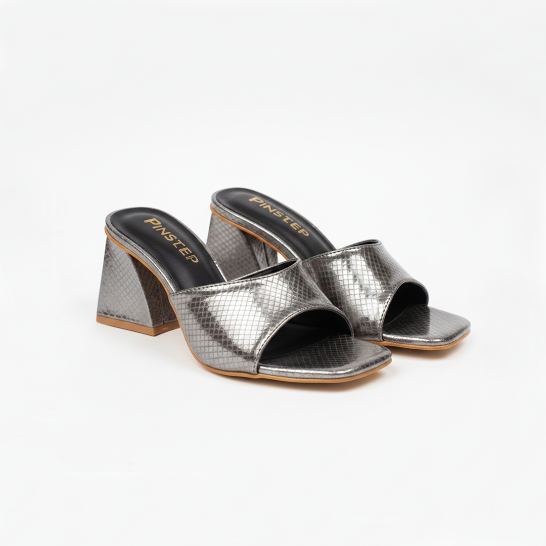 women's - heels Styled Sandals | VICTORIA | PinsStep 3 10302 Summer Women Leopard Print Triangle Heel Sandals 'VICTORIA' PinsStep Feminine Plus Size Shoes Pakistan matellic grey