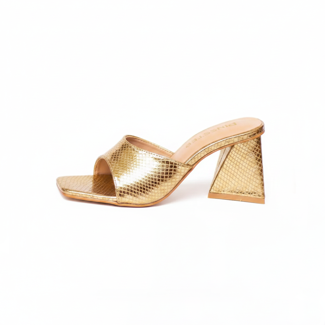 women's - heels Styled Sandals | VICTORIA | PinsStep 1 10302 golden Summer Women Leopard Print Triangle Heel Sandals 'VICTORIA' PinsStep Feminine Plus Size Shoes Pakistan dull gold