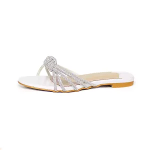 New Fashion Rhinestones Women Flat Slides Party Sandal 'FLASH' PinsStep Ladies Flip Flop Summer Shoes PinsStep