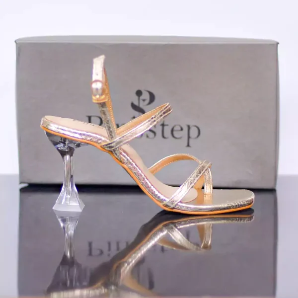 Summer Women Back Strap fashion Party Shoes 'KATIE' PinsStep Crystal Glass Transparent High Heel Sandals Shoes PinsStep buy online in Pakistan PinsStep Crystal cinderella Triangle Heel 7cm  Ladies Shoes