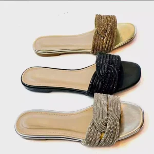 10469 Women rhinestone flat shoes 'NEBRE' Buy Online PinsStep best luxury slides slipper shoe brand