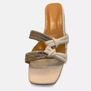 10473 Women flat slides slipper 'CETRO' Buy Online PinsStep best luxury Ladies shoes brand white