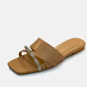 10474 Women slides slipper flat shoes 'JANIX' Buy Online PinsStep best luxury Ladies shoes brand Fawn