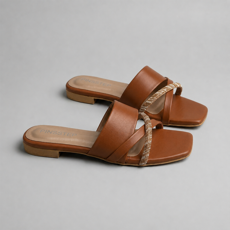 Plus Size Women slides slipper flat shoes -Janix- PinsStep 3 10474 Women slides slipper flat shoes 'JANIX' Buy Online PinsStep best luxury Ladies shoes brand Mustard