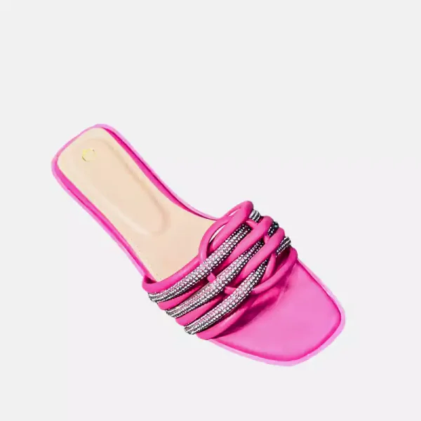 10498 rhinestone flat shoes for Women 'claressa' Buy Online PinsStep best luxury slides slipper shoe brand pink