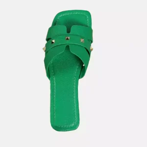 10513 women HSlide slippers sandals 'azilia' PinsStep Ladies Summer lightweight solid color shoes Green