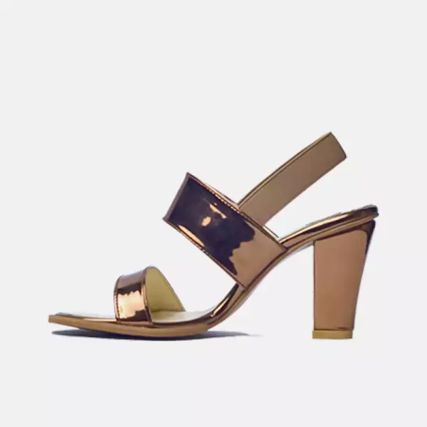 10162 Block High heeled Women Sandals 'Eleri' Buy Online PinsStep best luxury shoe brand Round Toe copper