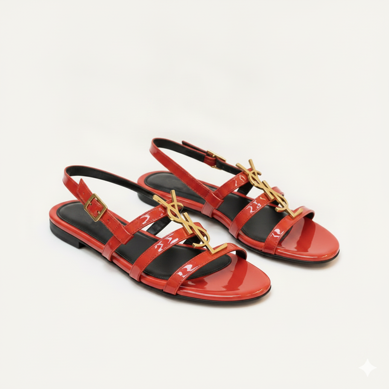 Plus Size Women Flat Sandals 'BELLA' Pinstep 4 10547 Buy Online Trendy Women Flat Sandals 'BELLA' Pintstep flat Female shoes red