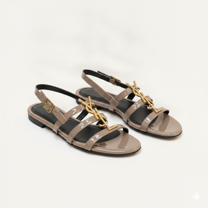 Plus Size Women Flat Sandals 'BELLA' Pinstep 3 10547 Buy Online Trendy Women Flat Sandals 'BELLA' Pintstep flat Female shoes taupe grey