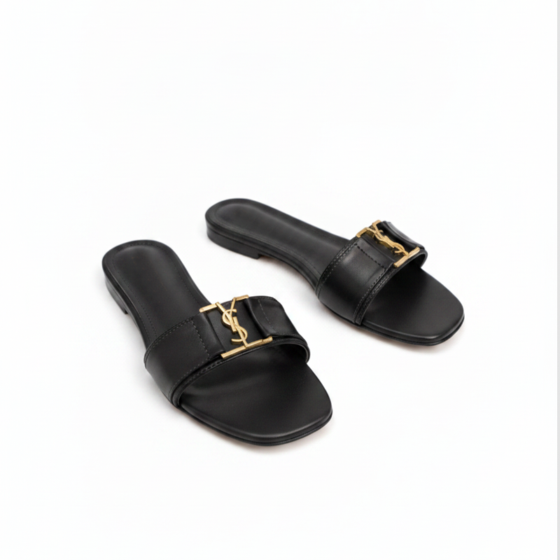 Plus Size Women Fashion Flat Slide Slippers 'AVERLY' Pinstep 8 10549 Buy Online Women Fashion Flat Slide Slippers 'AVERLY' Pinstep flat Female shoes black