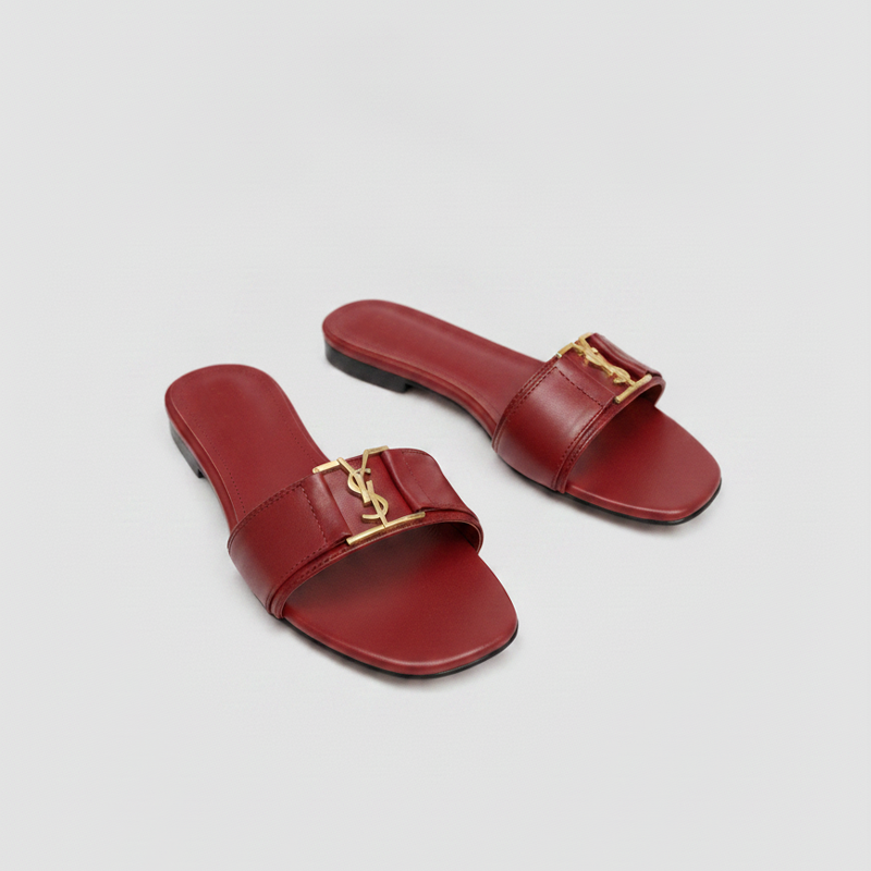 Plus Size Women Fashion Flat Slide Slippers 'AVERLY' Pinstep 1 10549 Buy Online Women Fashion Flat Slide Slippers 'AVERLY' Pinstep flat Female shoes maroon