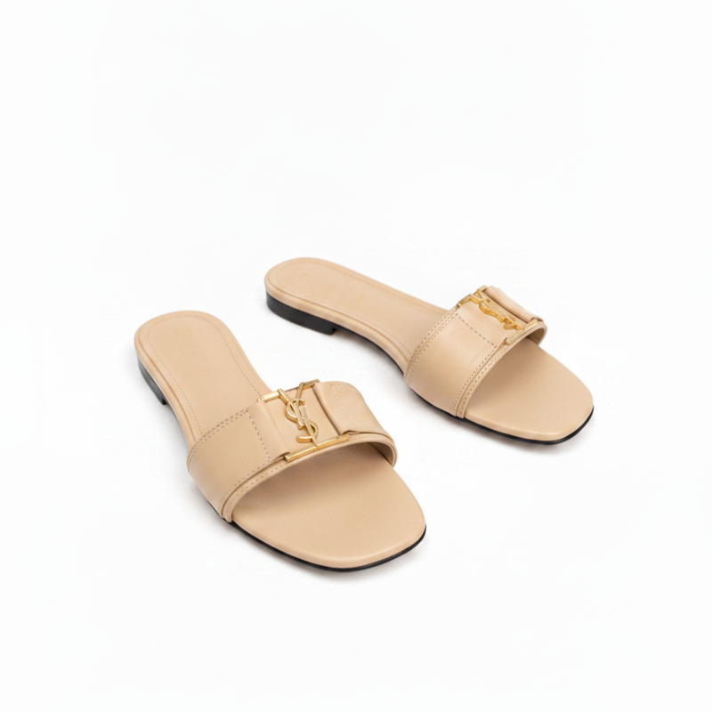 Plus Size Women Fashion Flat Slide Slippers 'AVERLY' Pinstep 4 10549 Buy Online Women Fashion Flat Slide Slippers 'AVERLY' Pinstep flat Female shoes nude
