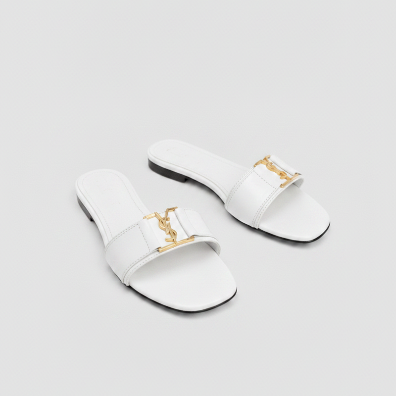 Plus Size Women Fashion Flat Slide Slippers 'AVERLY' Pinstep 2 10549 Buy Online Women Fashion Flat Slide Slippers 'AVERLY' Pinstep flat Female shoes white