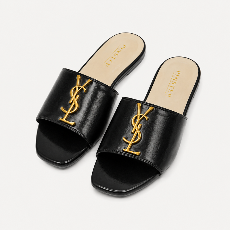 Women Fashion Flat Slide Slippers | BELLEZA | Pinstep 6 10550 Buy Online Women Fashion Flat Slide Slippers 'BELLEZA' Pinstep flat Female shoes Black