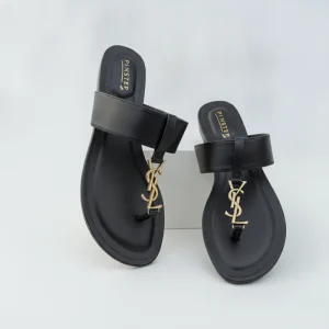 10551 Buy Online Women Fashion Flat Slide Slippers 'LARA' Pinstep flat Female shoes black