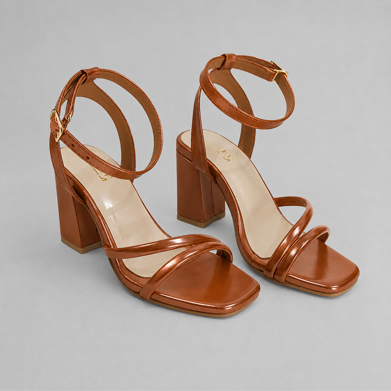 Girls Heeled Sandal | ODOR | Pinstep 4 10554 Buy Online Girl's Heeled Sandal 'ODOR' Pintstep High Block Heeled Female shoes Mustard