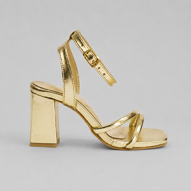 Girls Heeled Sandal | ODOR | Pinstep 8 10554 Buy Online Girl's Heeled Sandal 'ODOR' Pintstep High Block Heeled Female shoes dull gold
