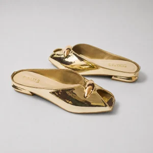 Plus Size Women Flat heel Slide Slippers 'GAZAL' Pinstep 16 10556 Buy Online Women Flat heel Slide Slippers 'GAZAL' Pinstep Fish Toe Female shoes golden