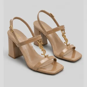 10545 Buy Online Women Heel Sandals 'HOMER' Pintstep 3 inches Block Heel Female shoes Fawn