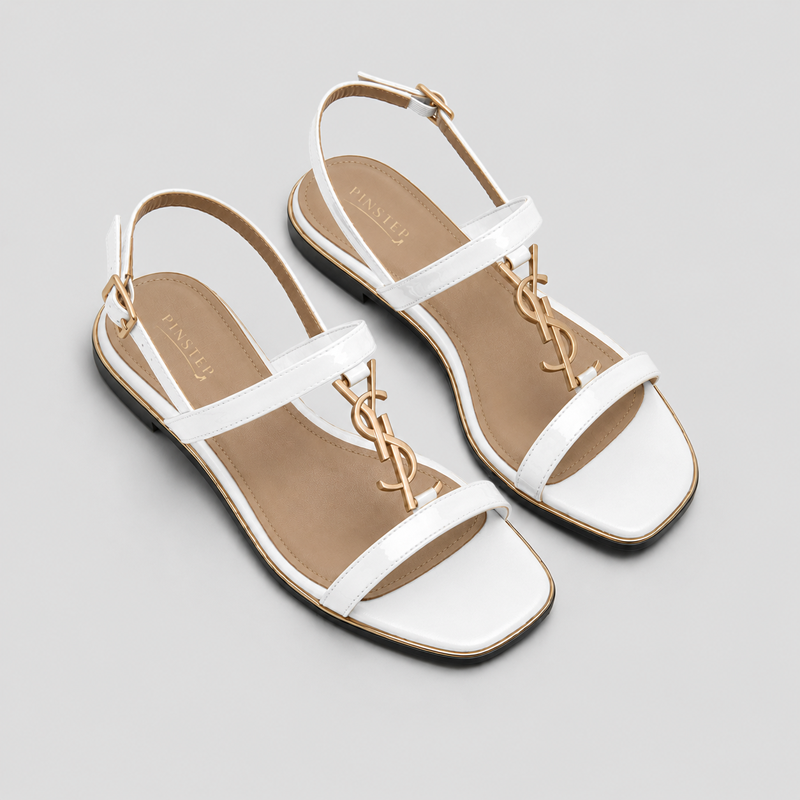 Plus Size Women Flat Sandal 'ILONA' Pinstep 2 10557 Buy Online Women Flat Sandal 'ILONA' Pinstep Flat Female shoes white