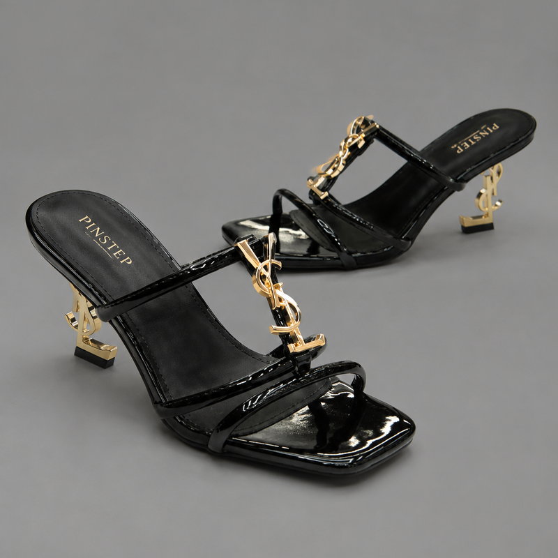 Women Metal Heeled Sandal | NATALIA | Pinstep 4 10559 Buy Online Women metal heel Sandal 'NATALIA' Pinstep trendy female shoes black