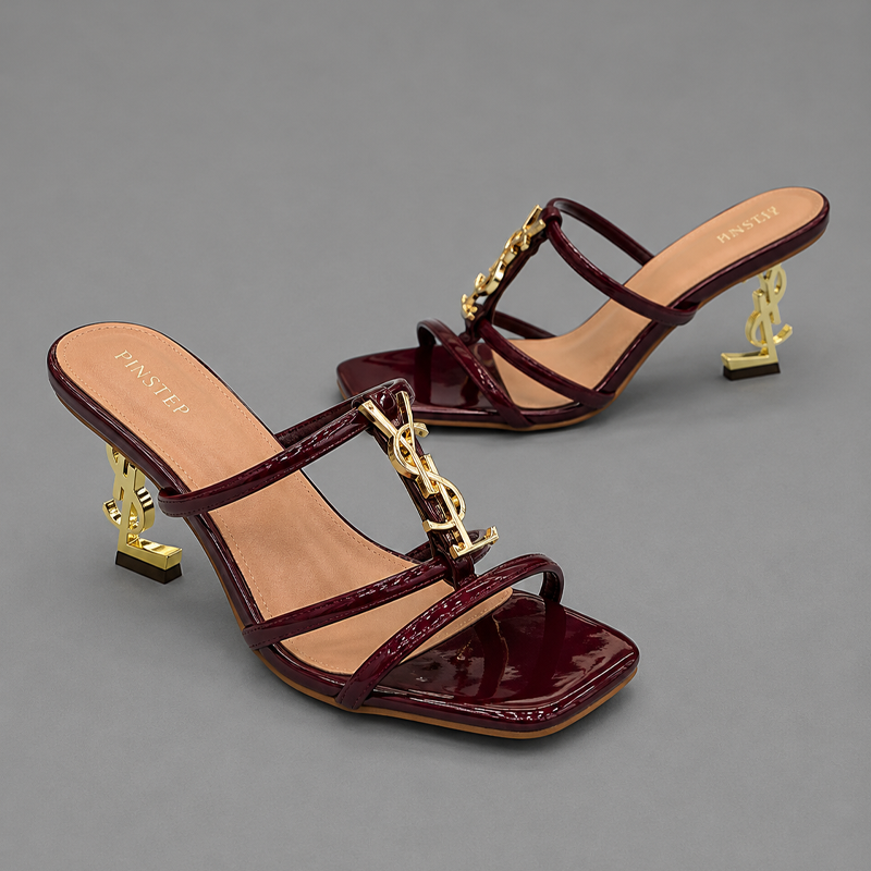Women Metal Heeled Sandal | NATALIA | Pinstep 2 10559 Buy Online Women metal heel Sandal 'NATALIA' Pinstep trendy female shoes maroon