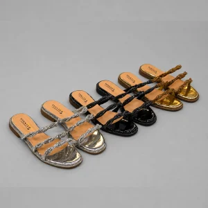 Plus Size Women Rhinestone Flat Sandal 'VAYA' Pinstep 5 10560 Buy Online Women Rhinestone Flat Sandal 'VAYA' Pinstep trendy female shoes