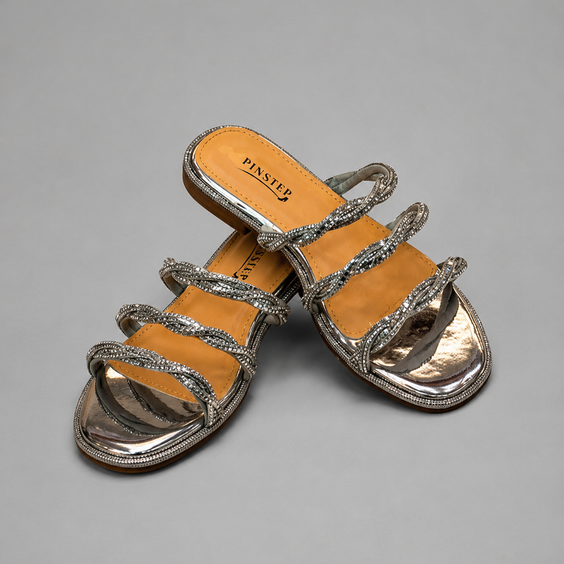Plus Size Women Rhinestone Flat Sandal 'VAYA' Pinstep 1 10560 Buy Online Women Rhinestone Flat Sandal 'VAYA' Pinstep trendy female shoes silver