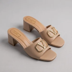 10562 Buy Online Women Trendy Heeled Sandal 'VALEN' Pinstep Luxury female shoes fawn