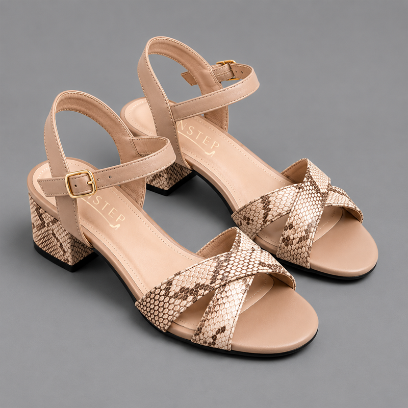 Women Heeled Sandal | ELARA | Pinstep 5 10563 Buy Online Women Heeled Sandal 'ELARA' Pinstep Luxury female shoes fawn