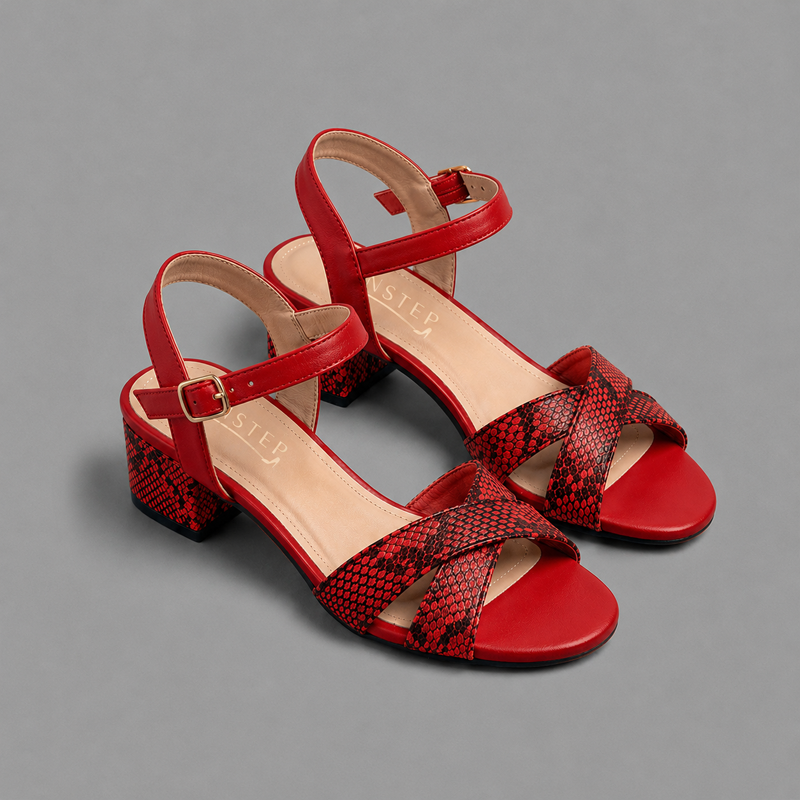 Women Heeled Sandal | ELARA | Pinstep 3 10563 Buy Online Women Heeled Sandal 'ELARA' Pinstep Luxury female shoes red