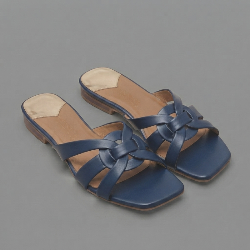 Women flat Viral Sandal | NOVA | Pinstep 7 10565 Buy Online Women flat Viral Sandal 'NOVA' Pinstep Luxury female shoes blue