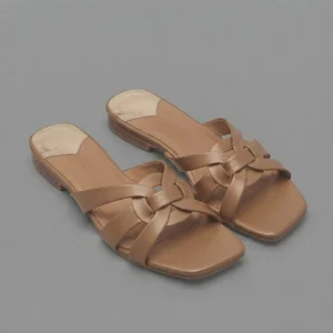10565 Buy Online Women flat Viral Sandal 'NOVA' Pinstep Luxury female shoes fawn