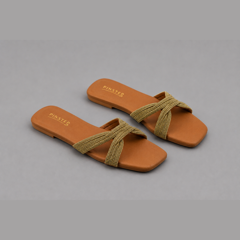 Big Sizes Women Flat Slide Slipper 'VELA' Pinstep 1 10568 Buy Online Women Flat Slide Slipper 'VELA' Pinstep Trendy Luxury female shoes mustard