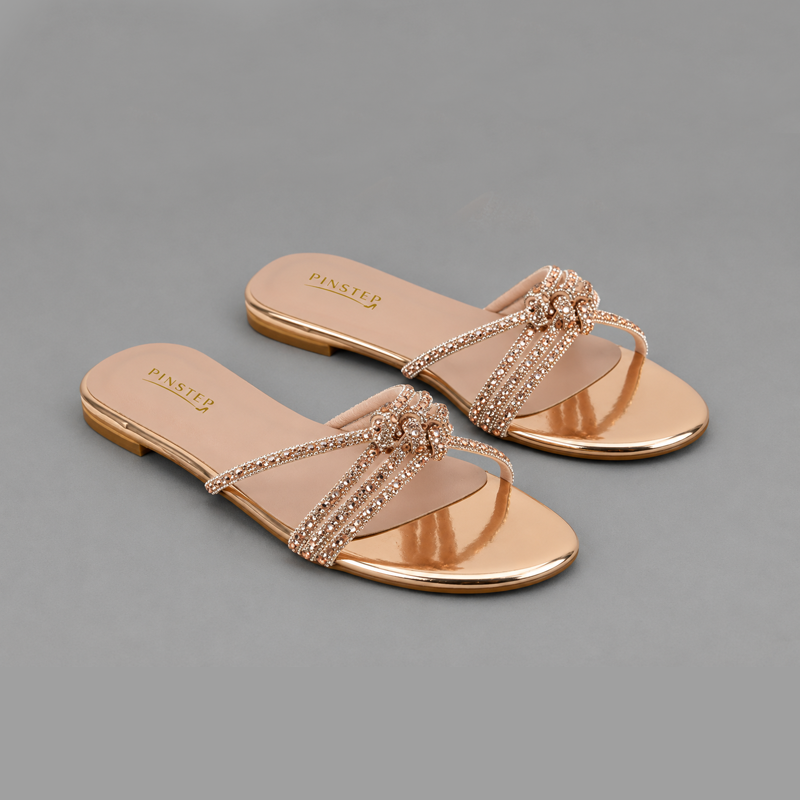 Plus Sizes Women Flat Slide Slipper 'ZELLA' Pinstep 1 10570 Buy Online Women Flat Slide Slipper 'ZELLA' Pinstep Trendy Luxury female shoes peach