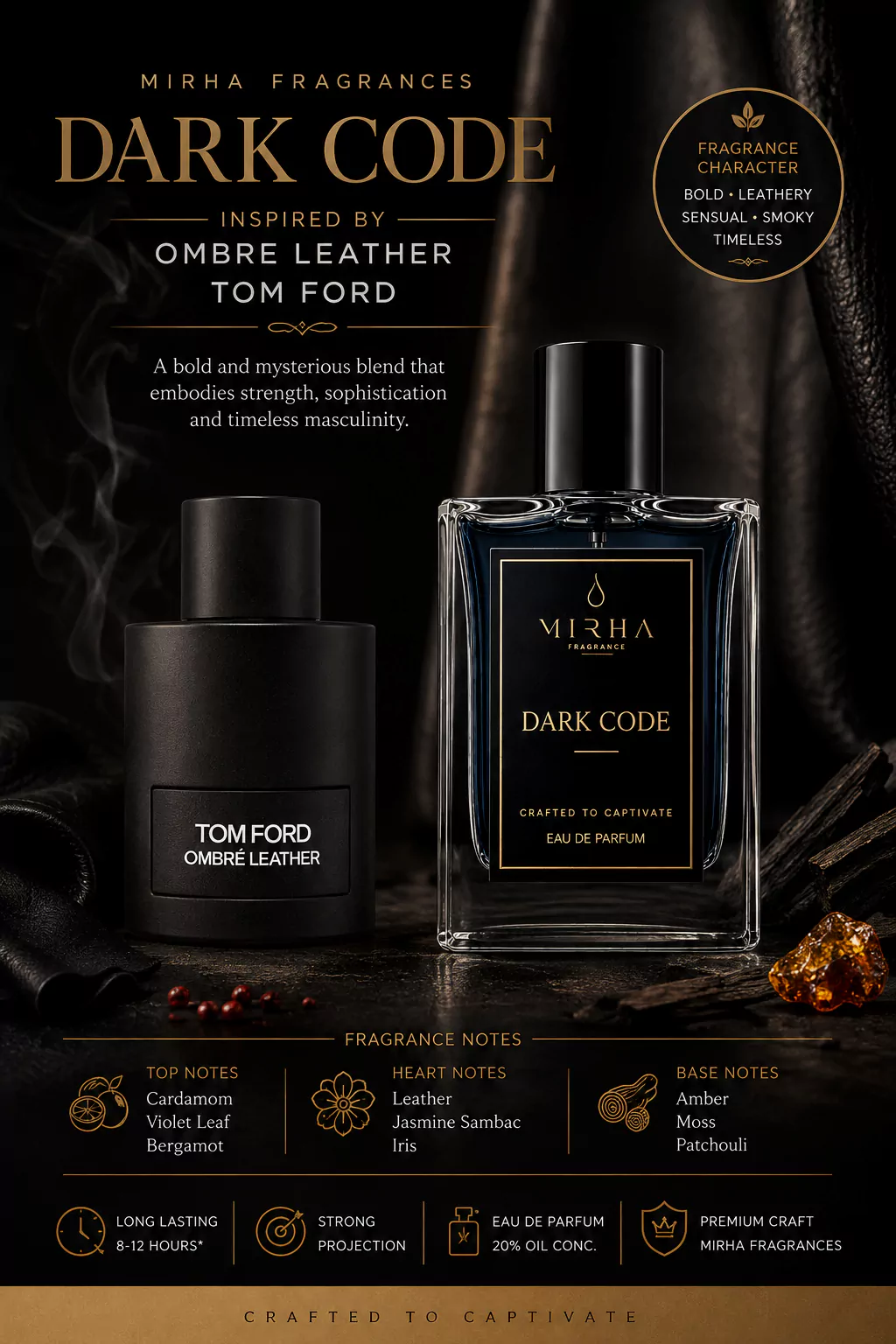 Dark Code – Inspired by Ombre Leather TOM FORD | Mirha Fragrances 3 Mirha Fragrances -Dark Code- Inspired by Ombre Leather TOM FORD-2