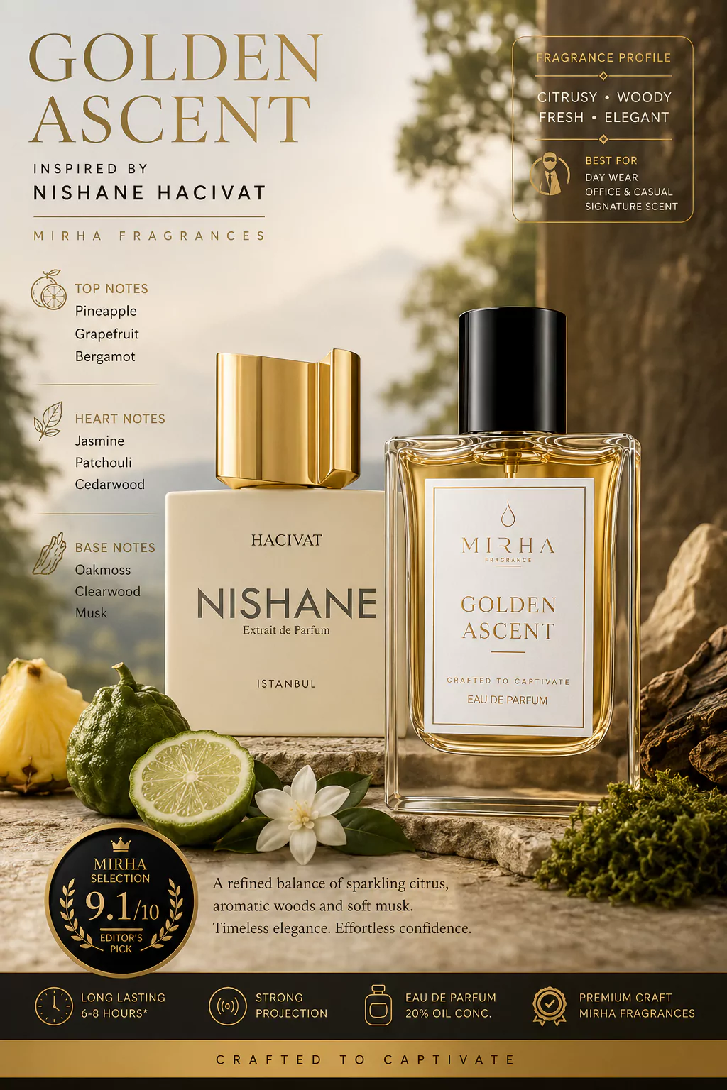 Golden Ascent – Inspired by Nishane Hacivat | Mirha Fragrances 3 Mirha Fragrances -Golden Ascent- Inspired by Nishane Hacivat-2