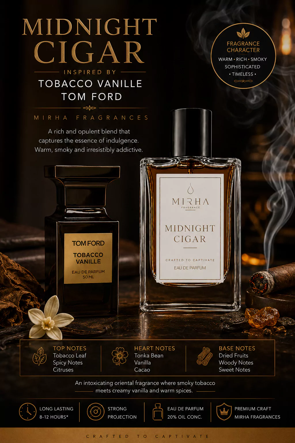 Midnight Cigar – Inspired by Tobacco Vanille Tom Ford | Mirha Fragrances 3 Mirha Fragrances -Midnight Cigar- Inspired by Tobacco Vanille Tom Ford-2