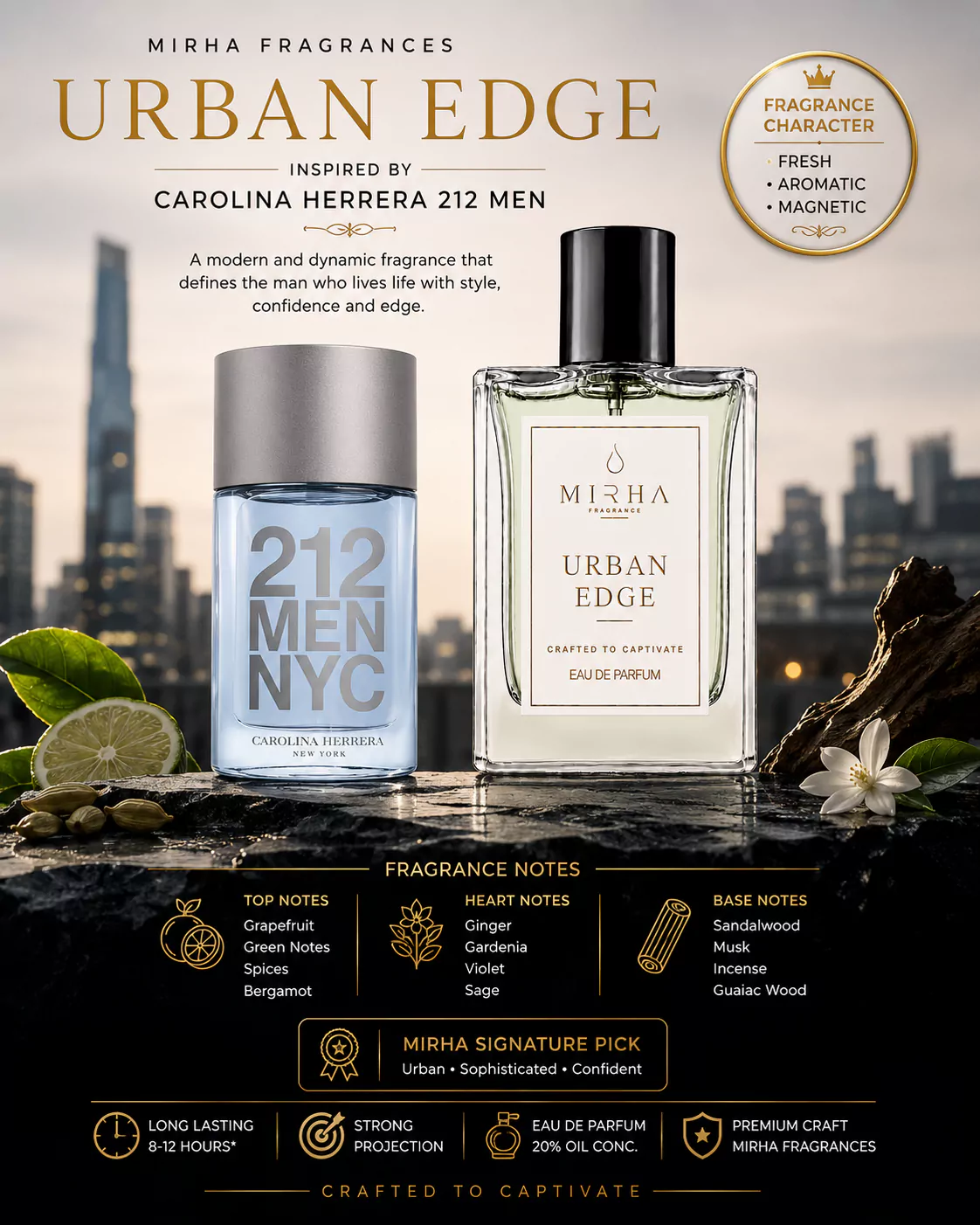 Urban Edge – Inspired by Carolina Herrera 212 Men | Mirha Fragrances 3 Mirha Fragrances -Urban Edge - Inspired by Carolina Herrera 212 Men-2
